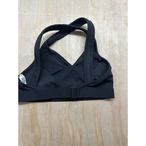 Nike Womens Swoosh Bra Medium Support SZ XS Non Padded Black - Picture 2 of 4